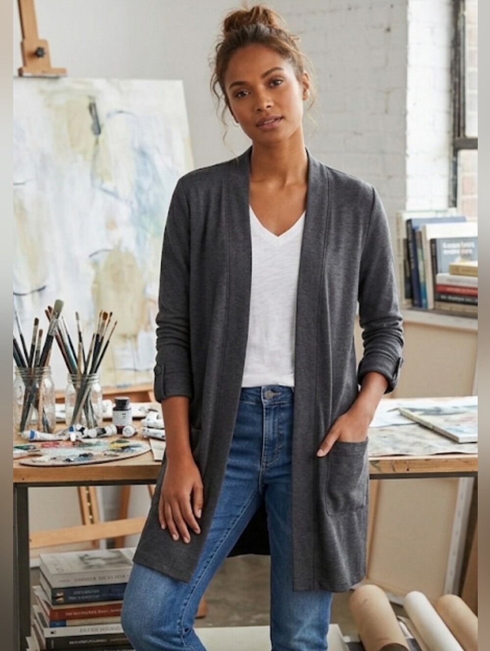 Karen Scott Cardigan Sz M New